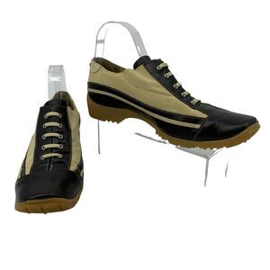 Walter Genuin Linea Stretch Golf Shoes Women Size 9.5 Light & Dark Brown Leather